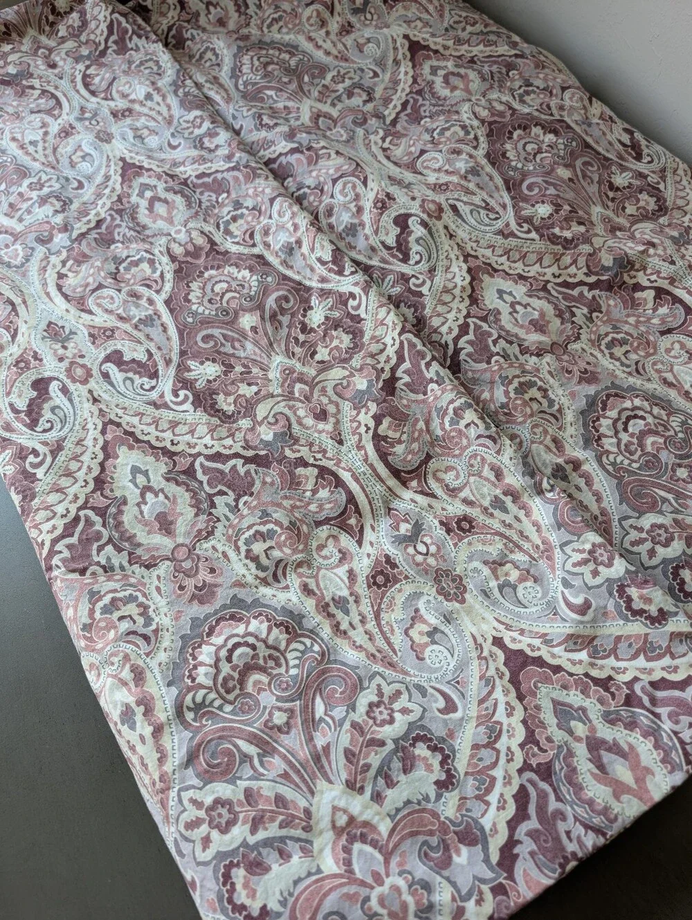Pottery Barn Caesarea/Israel Paisley Duvet Cover Burgundy Mauve Dusty Floral
